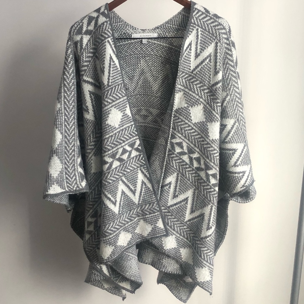 Oversized Cardigan/Poncho with Dolman Sleeves